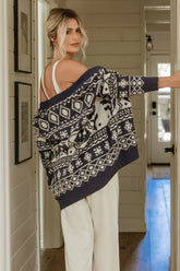 Jackson Oversized Cardigan | Slate Print